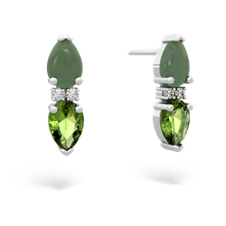 Jade Bowtie Drop 14K White Gold earrings E0865