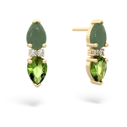 Jade Bowtie Drop 14K Yellow Gold earrings E0865