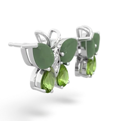 Jade Butterfly 14K White Gold earrings E2215