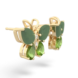 Jade Butterfly 14K Yellow Gold earrings E2215