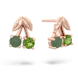 Jade Sweet Cherries 14K Rose Gold earrings E7001