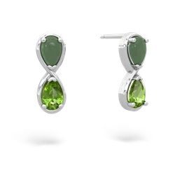 Jade Infinity 14K White Gold earrings E5050