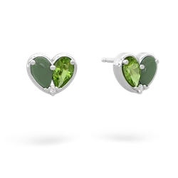 Jade 'Our Heart' 14K White Gold earrings E5072