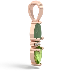 Jade Bowtie Drop 14K Rose Gold pendant P0865