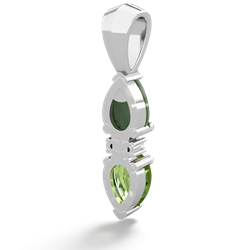 Jade Bowtie Drop 14K White Gold pendant P0865