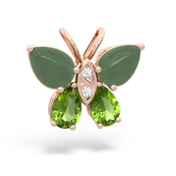 Jade Butterfly 14K Rose Gold pendant P2215