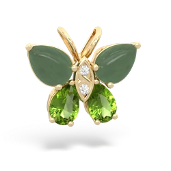 Jade Butterfly 14K Yellow Gold pendant P2215