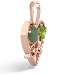 Jade Celtic Trinity Heart 14K Rose Gold pendant P5331