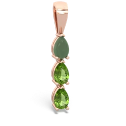 Jade Dew Drops 14K Rose Gold pendant P2251