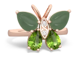 Jade Butterfly 14K Rose Gold ring R2215