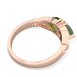 Jade Celtic Knot Double Heart 14K Rose Gold ring R5040