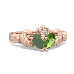 Jade 'Our Heart' Claddagh 14K Rose Gold ring R2388