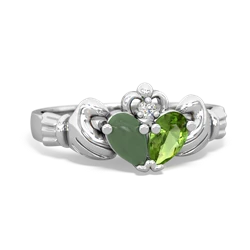 Jade 'Our Heart' Claddagh 14K White Gold ring R2388