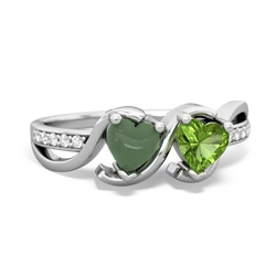 Jade Side By Side 14K White Gold ring R3090