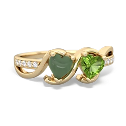 Jade Side By Side 14K Yellow Gold ring R3090