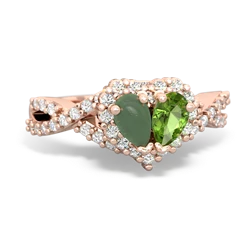 Jade Diamond Twist 'One Heart' 14K Rose Gold ring R2640HRT