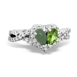 Jade Diamond Twist 'One Heart' 14K White Gold ring R2640HRT