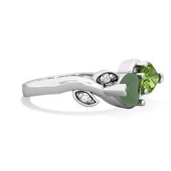 Jade Floral Elegance 14K White Gold ring R5790