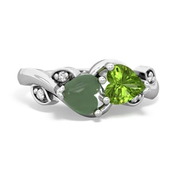 Jade Floral Elegance 14K White Gold ring R5790