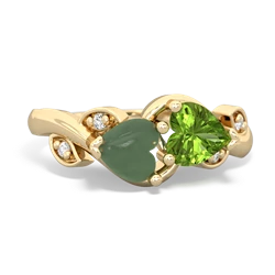 Jade Floral Elegance 14K Yellow Gold ring R5790