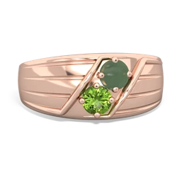 Jade Men's Streamline 14K Rose Gold ring R0460