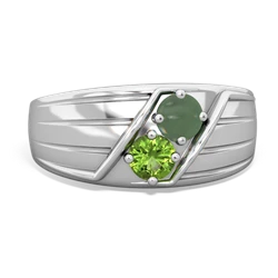 Jade Men's Streamline 14K White Gold ring R0460