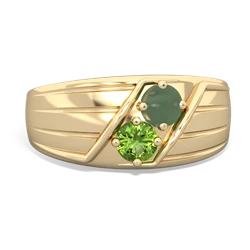 Jade Men's Streamline 14K Yellow Gold ring R0460