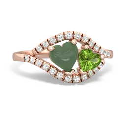 Jade Mother And Child 14K Rose Gold ring R3010