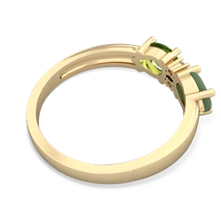 Jade Pear Bowtie 14K Yellow Gold ring R0865