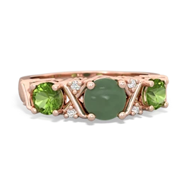 Jade Hugs And Kisses 14K Rose Gold ring R5016