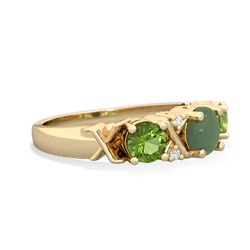 Jade Hugs And Kisses 14K Yellow Gold ring R5016