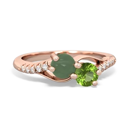 Jade Infinity Pave Two Stone 14K Rose Gold ring R5285