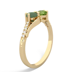 Jade Infinity Pave Two Stone 14K Yellow Gold ring R5285