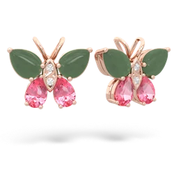 Jade Butterfly 14K Rose Gold earrings E2215