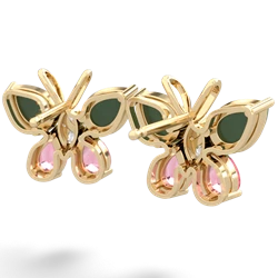 Jade Butterfly 14K Yellow Gold earrings E2215