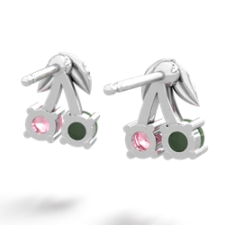 Jade Sweet Cherries 14K White Gold earrings E7001