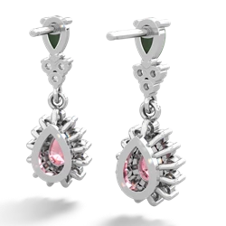 Jade Halo Pear Dangle 14K White Gold earrings E1882