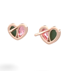 Jade 'Our Heart' 14K Rose Gold earrings E5072