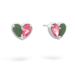 Jade 'Our Heart' 14K White Gold earrings E5072