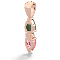 Jade Bowtie Drop 14K Rose Gold pendant P0865
