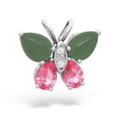 Jade Butterfly 14K White Gold pendant P2215