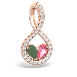 Jade Pave Twist 'One Heart' 14K Rose Gold pendant P5360