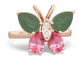 Jade Butterfly 14K Rose Gold ring R2215