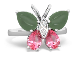 Jade Butterfly 14K White Gold ring R2215