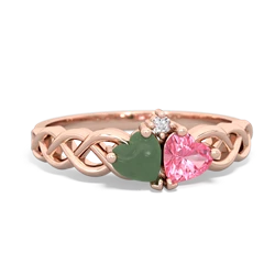 Jade Heart To Heart Braid 14K Rose Gold ring R5870