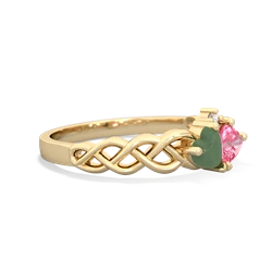 Jade Heart To Heart Braid 14K Yellow Gold ring R5870