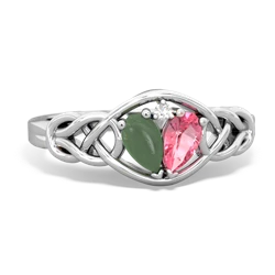 Jade Celtic Love Knot 14K White Gold ring R5420