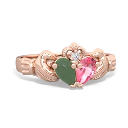 Jade 'Our Heart' Claddagh 14K Rose Gold ring R2388