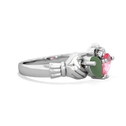 Jade 'Our Heart' Claddagh 14K White Gold ring R2388