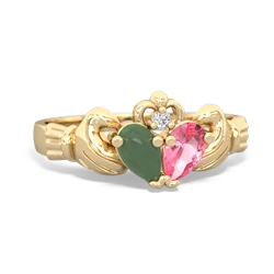 Jade 'Our Heart' Claddagh 14K Yellow Gold ring R2388